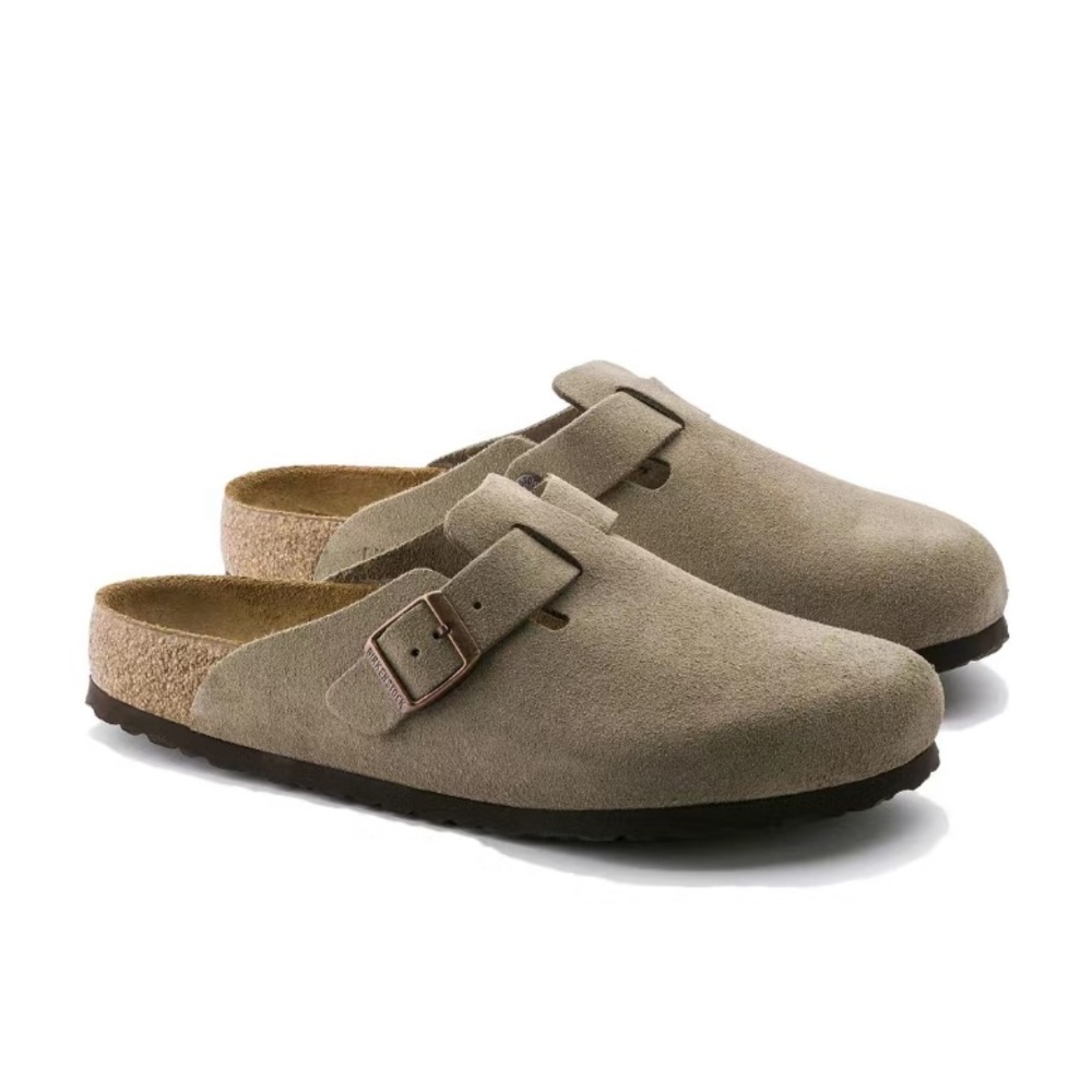 Birkenstock boston soft footbed clog in taupe woman’s size 8-8.5